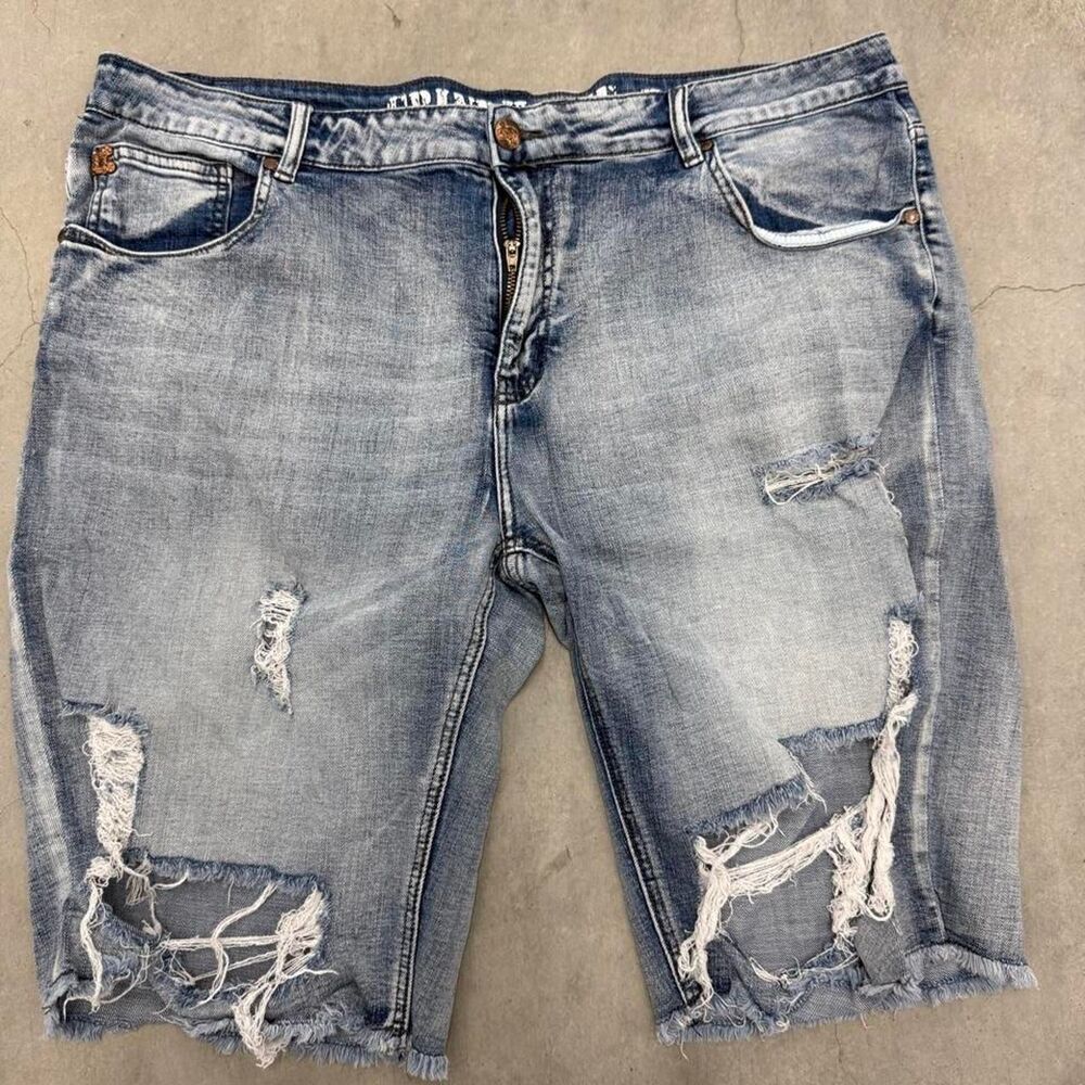 Grinders Men's Blue and Grey Shorts